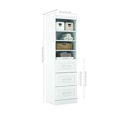 Bestar - Pur 25W Storage Unit with 3 Drawers in White - 26871-17 veiw 5
