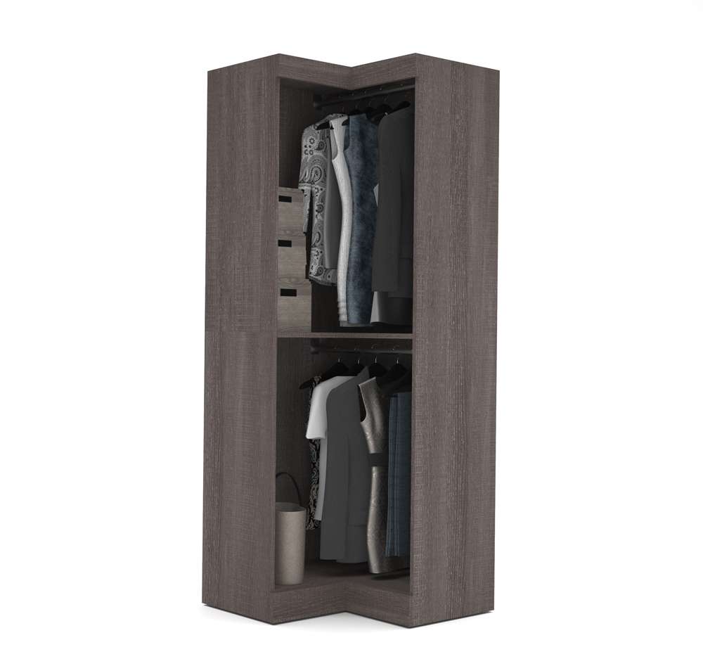 Bestar - Pur 33W Corner Closet Organizer in Bark Grey - 26165-47 veiw 3