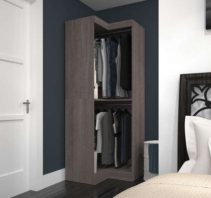 Bestar - Pur 33W Corner Closet Organizer in Bark Grey - 26165-47 veiw 4