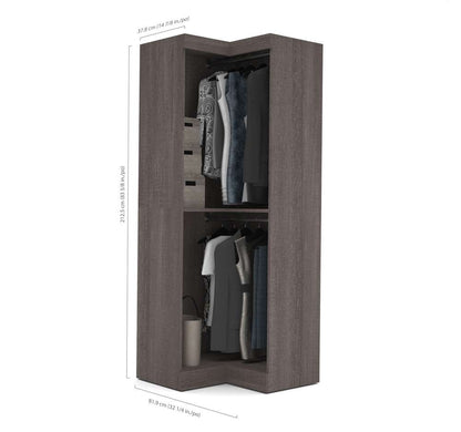 Bestar - Pur 33W Corner Closet Organizer in Bark Grey - 26165-47 veiw 5