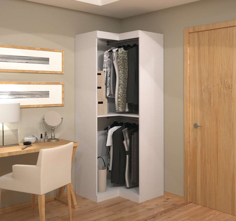 Bestar - Pur 33W Corner Closet Organizer in White - 26165-17 veiw 4