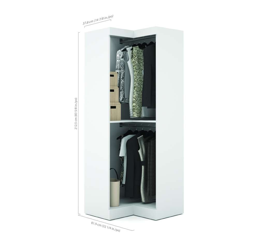 Bestar - Pur 33W Corner Closet Organizer in White - 26165-17 veiw 5