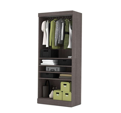 Bestar - Pur 36W Closet Organizer in Bark Grey - 26160-47 veiw 3