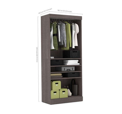 Bestar - Pur 36W Closet Organizer in Bark Grey - 26160-47 veiw 5
