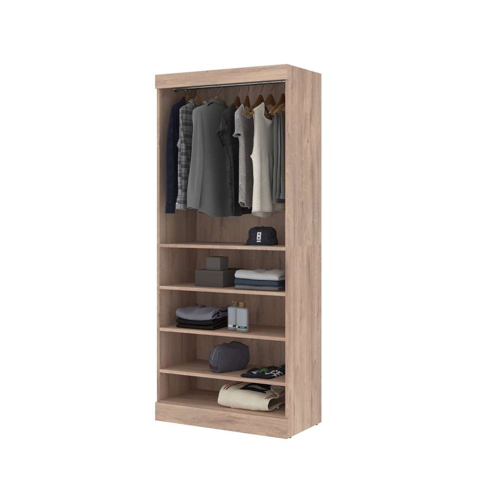 Bestar - Pur 36W Closet Organizer in Rustic Brown - 26160-000009 veiw 2