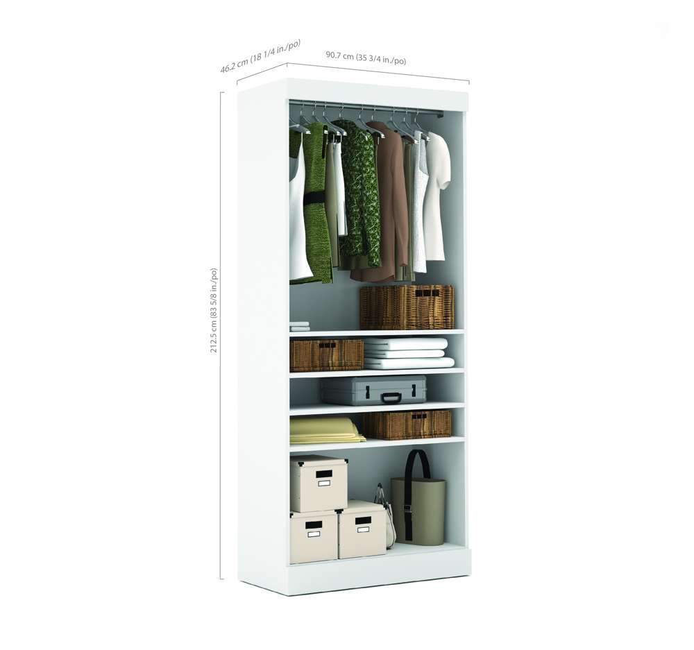Bestar - Pur 36W Closet Organizer in White - 26160-17 veiw 5