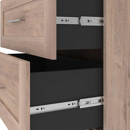 Bestar - Pur 36W Shelving Unit with 3 Drawers in Rustic Brown - 26872-000009 veiw 9