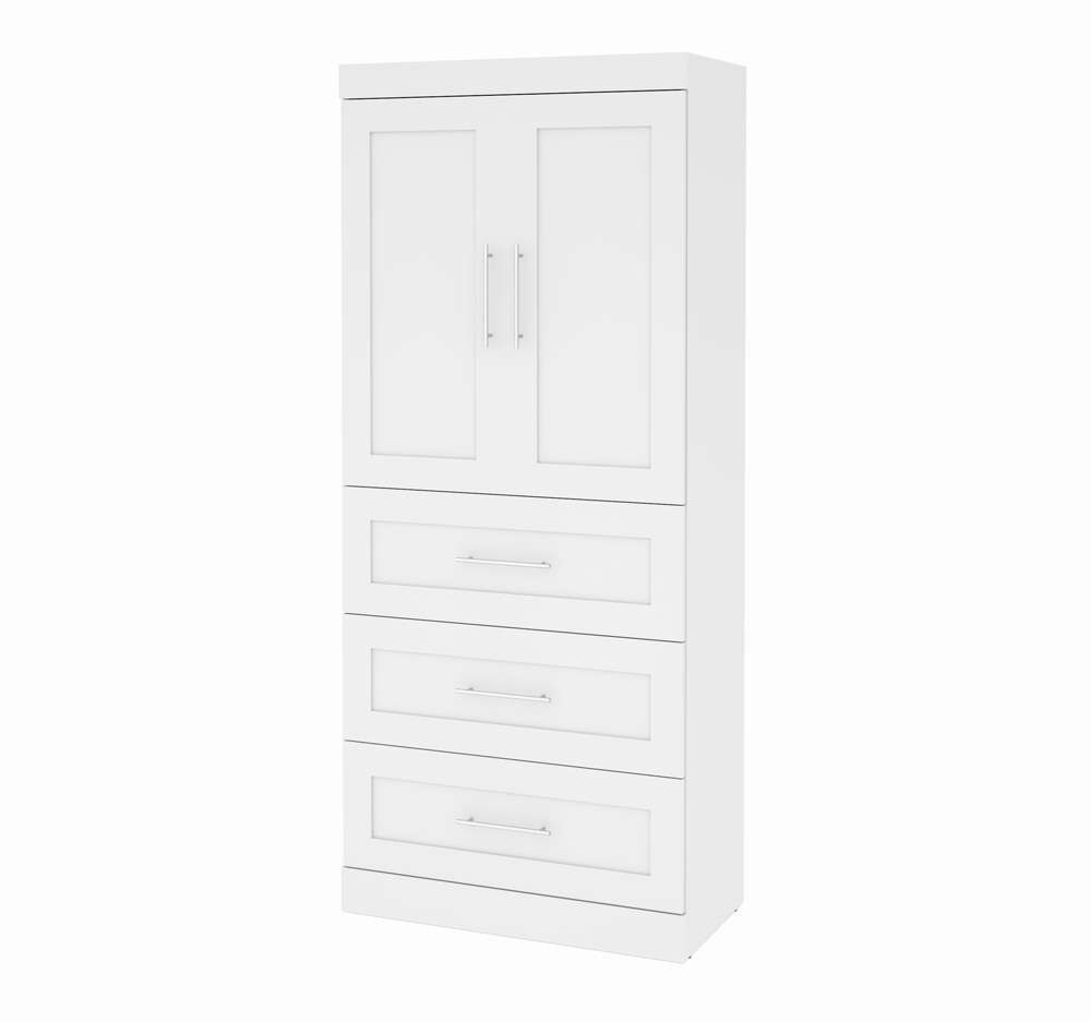Bestar - Pur 36W Wardrobe with 3 Drawers in White - 26878-17 veiw 1
