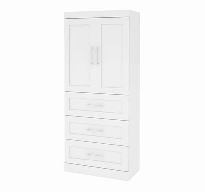 Bestar - Pur 36W Wardrobe with 3 Drawers in White - 26878-17 veiw 1