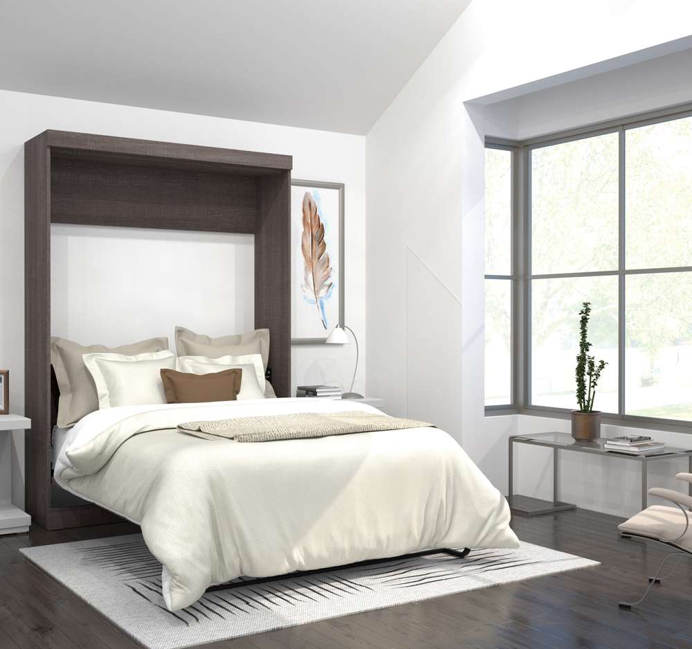 Bestar - Pur 59W Full Murphy Bed in Bark Grey - 26183-47 veiw 3