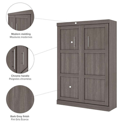 Bestar - Pur 59W Full Murphy Bed in Bark Grey - 26183-47 veiw 5