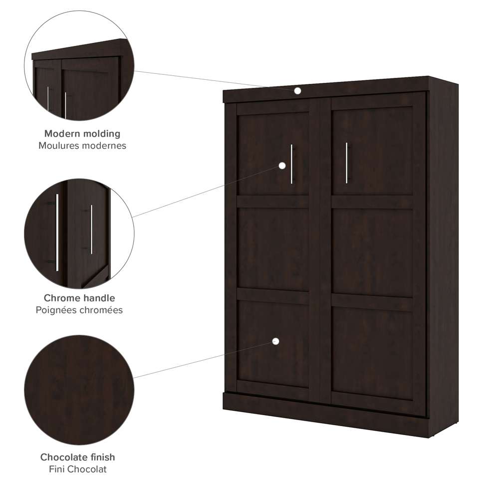 Bestar - Pur 59W Full Murphy Bed in Chocolate - 26183-69 veiw 4