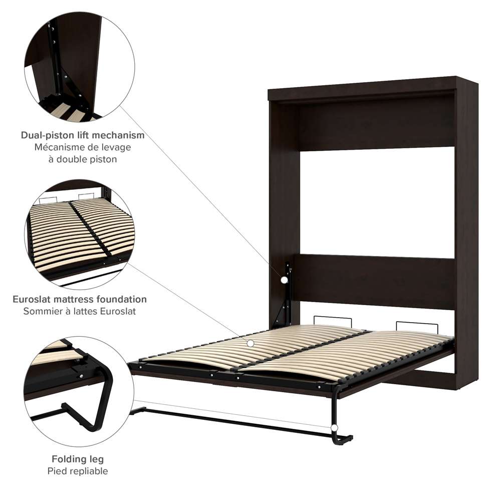 Bestar - Pur 59W Full Murphy Bed in Chocolate - 26183-69 veiw 5