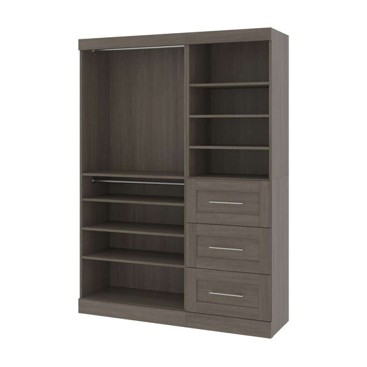 Bestar - Pur 61W Closet Organizer in Bark Grey - 26870-47 veiw 1