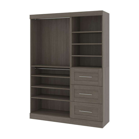 Bestar - Pur 61W Closet Organizer in Bark Grey - 26870-47 veiw 2