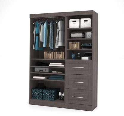 Bestar - Pur 61W Closet Organizer in Bark Grey - 26870-47 veiw 3