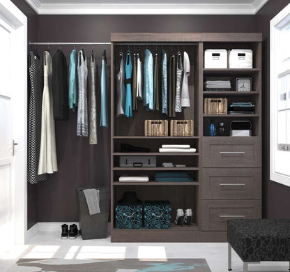 Bestar - Pur 61W Closet Organizer in Bark Grey - 26870-47 veiw 4