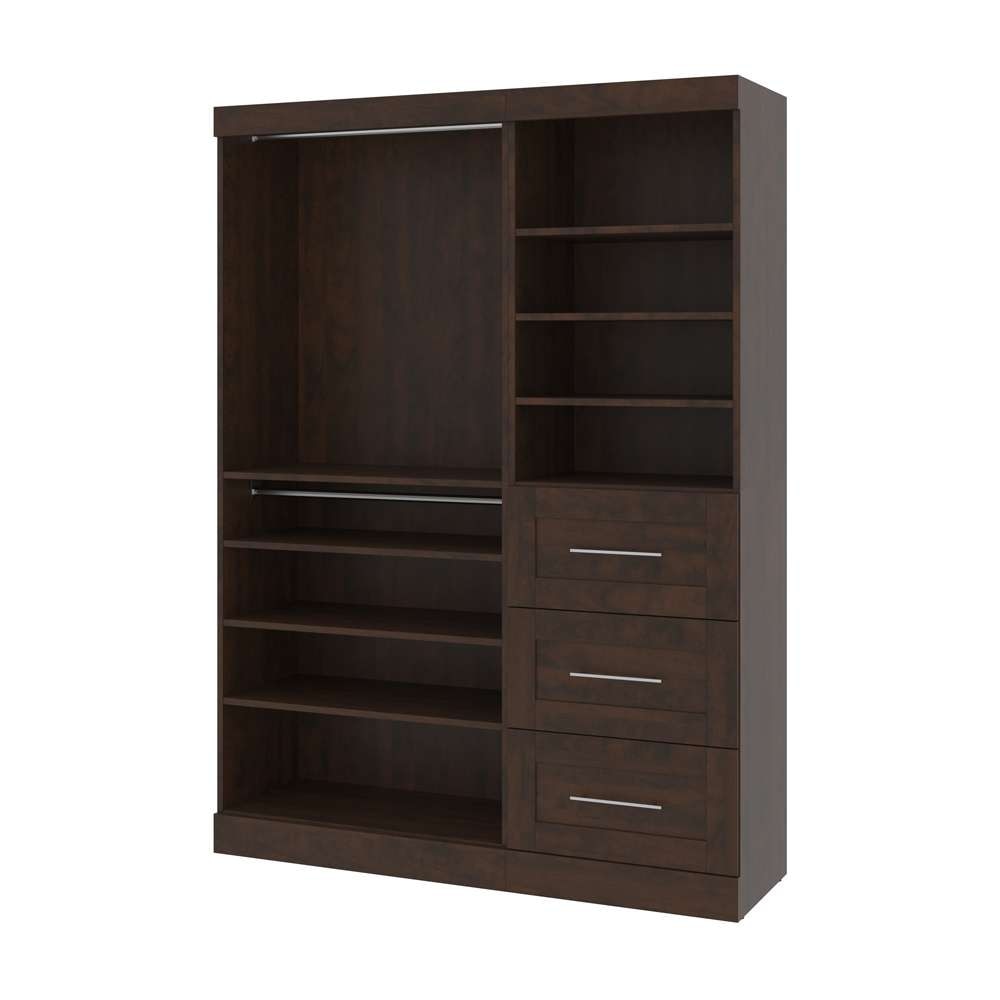 Bestar - Pur 61W Closet Organizer in Chocolate - 26870-69 veiw 2