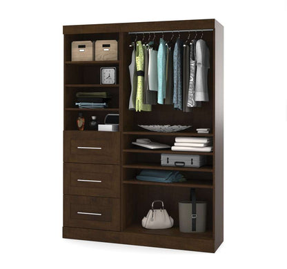 Bestar - Pur 61W Closet Organizer in Chocolate - 26870-69 veiw 3