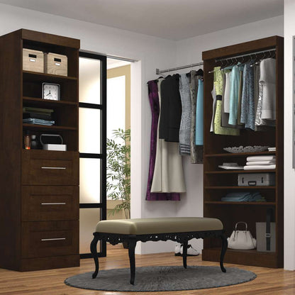 Bestar - Pur 61W Closet Organizer in Chocolate - 26870-69 veiw 4