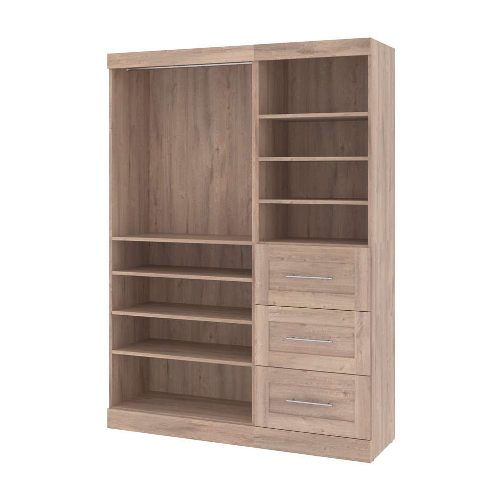 Bestar - Pur 61W Closet Organizer in Rustic Brown - 26870-000009 veiw 1