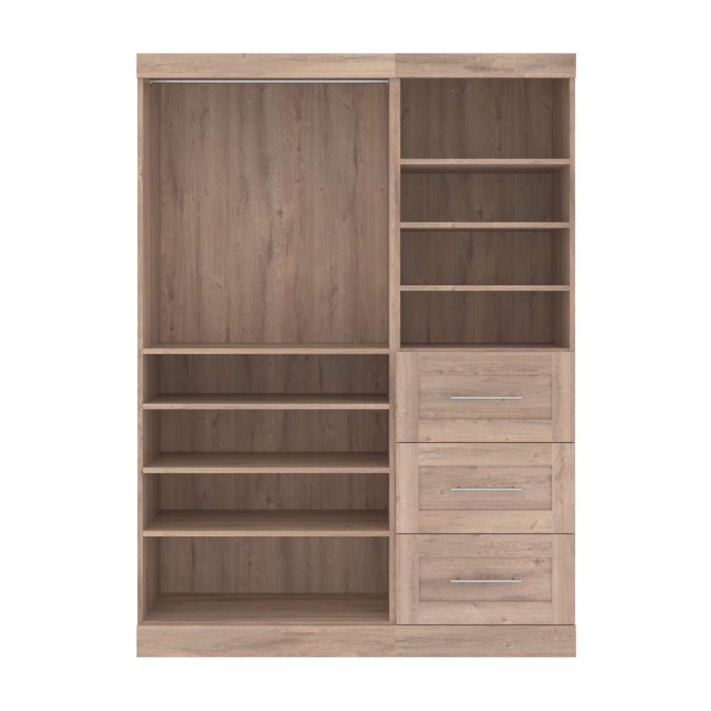 Bestar - Pur 61W Closet Organizer in Rustic Brown - 26870-000009 veiw 3