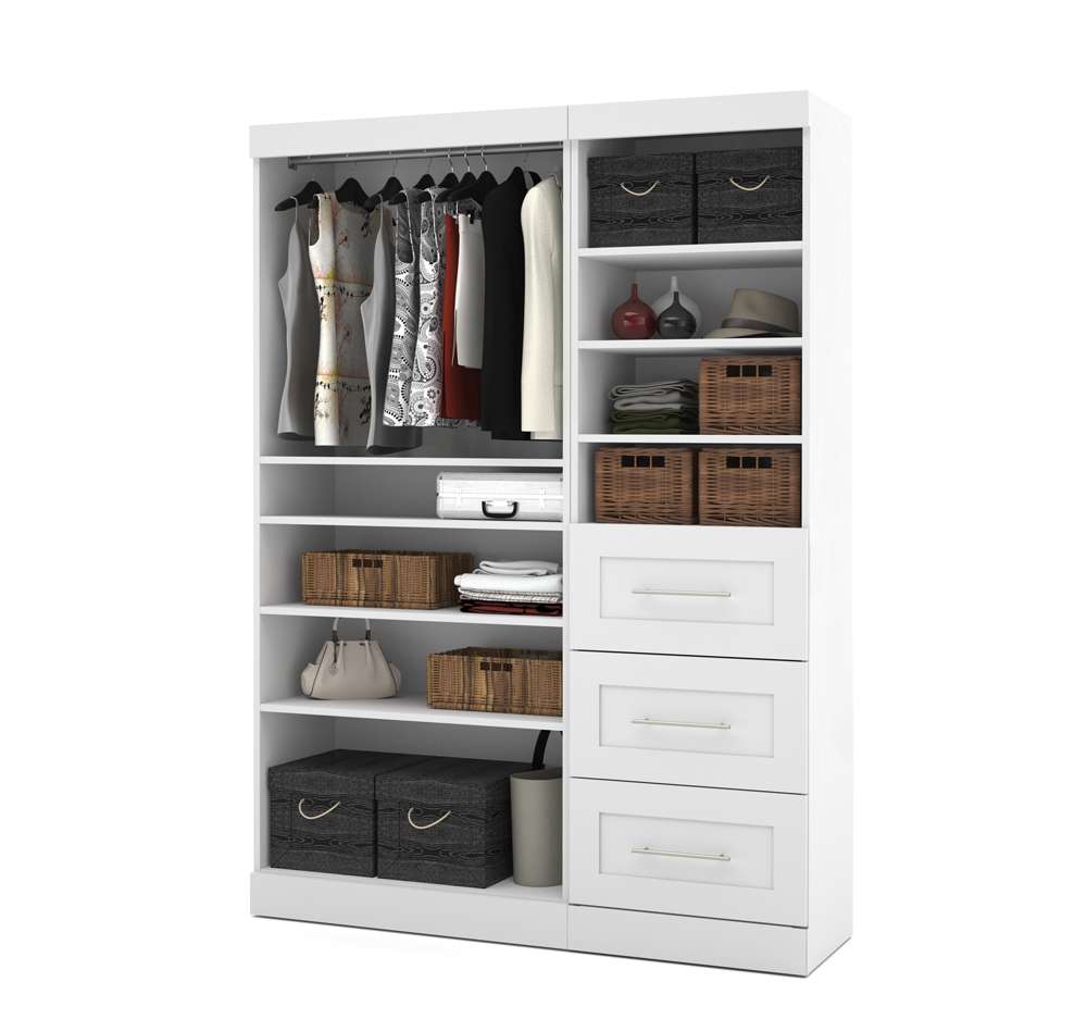 Bestar - Pur 61W Closet Organizer in White - 26870-17 veiw 3