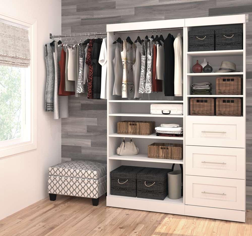Bestar - Pur 61W Closet Organizer in White - 26870-17 veiw 4