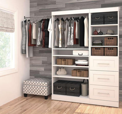 Bestar - Pur 61W Closet Organizer in White - 26870-17 veiw 4