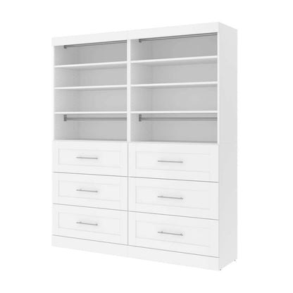 Bestar - Pur 72W Closet Organizer with Drawers in White - 26856-17 veiw 1