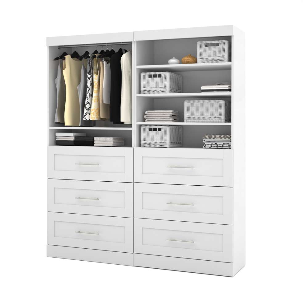Bestar - Pur 72W Closet Organizer with Drawers in White - 26856-17 veiw 2