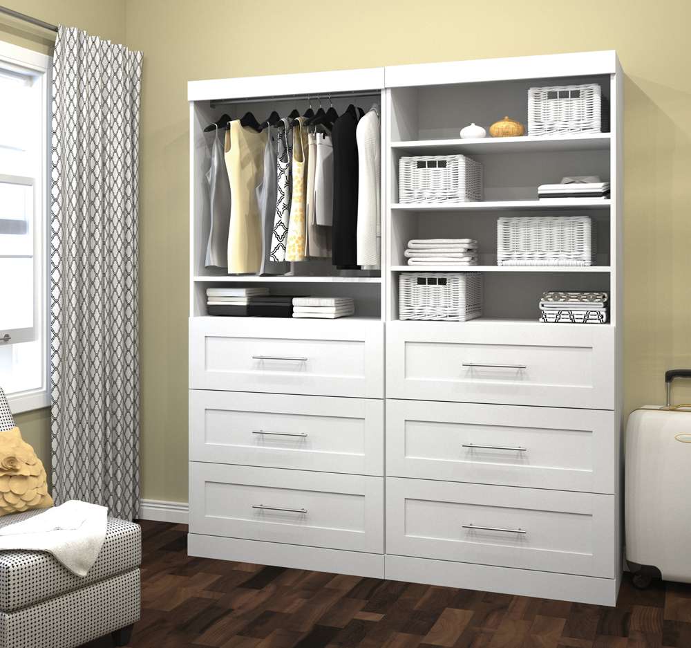 Bestar - Pur 72W Closet Organizer with Drawers in White - 26856-17 veiw 3