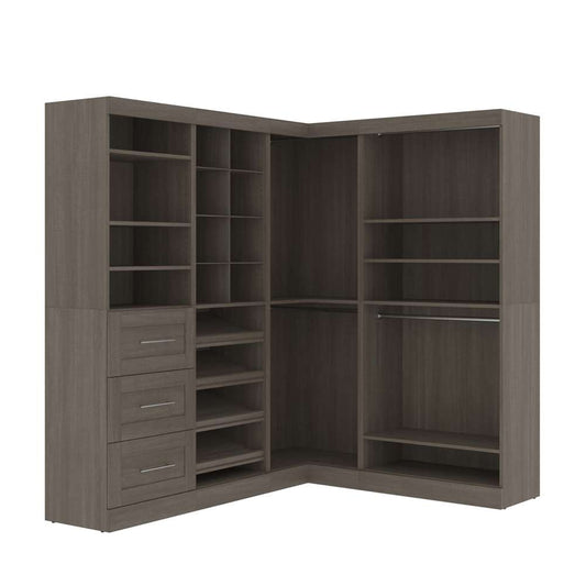 Bestar - Pur 83W Walk-In Closet Organizer in Bark Grey - 26854-47 veiw 1