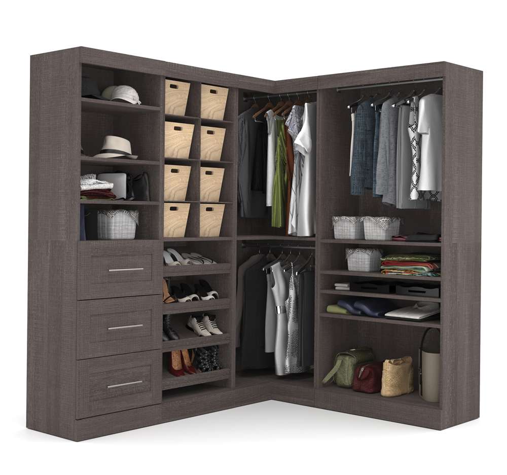 Bestar - Pur 83W Walk-In Closet Organizer in Bark Grey - 26854-47 veiw 3