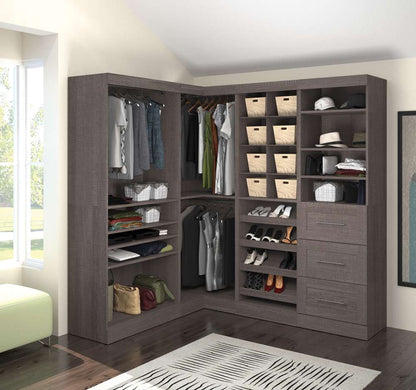 Bestar - Pur 83W Walk-In Closet Organizer in Bark Grey - 26854-47 veiw 4