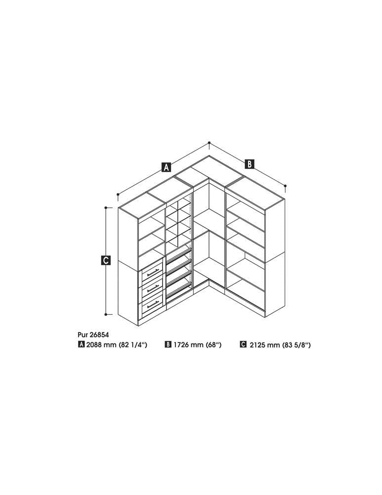 Bestar - Pur 83W Walk-In Closet Organizer in White - 26854-17 veiw 5