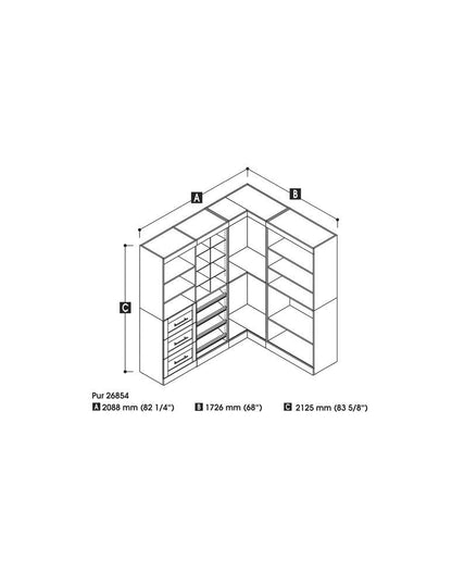 Bestar - Pur 83W Walk-In Closet Organizer in White - 26854-17 veiw 5