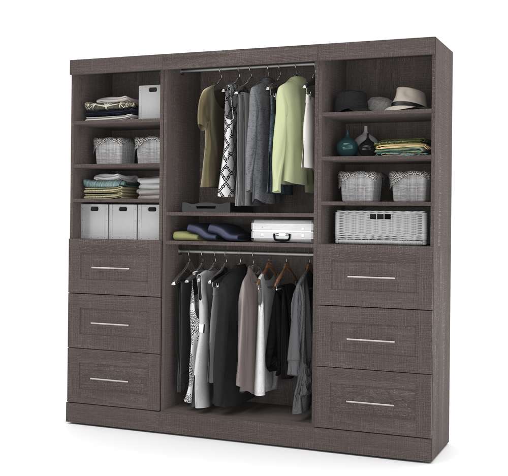 Bestar - Pur 86in Closet Organizer in Bark Grey - 26857-47 veiw 3
