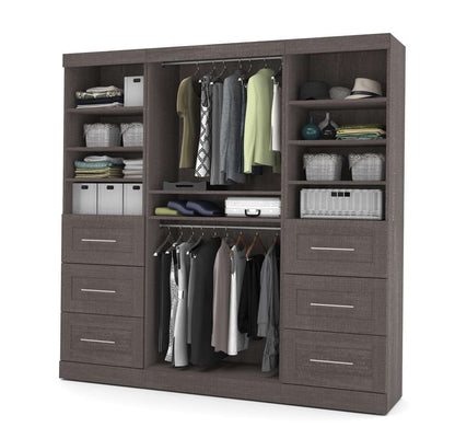 Bestar - Pur 86in Closet Organizer in Bark Grey - 26857-47 veiw 3