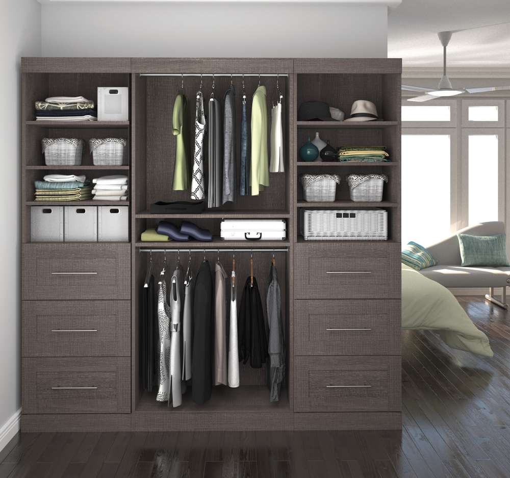 Bestar - Pur 86in Closet Organizer in Bark Grey - 26857-47 veiw 4