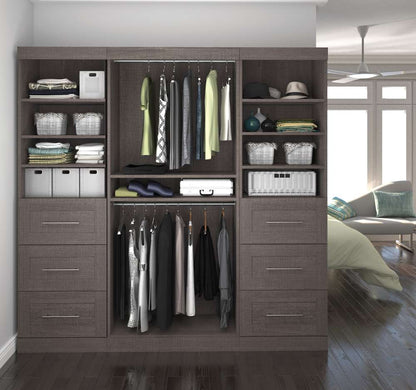 Bestar - Pur 86in Closet Organizer in Bark Grey - 26857-47 veiw 4