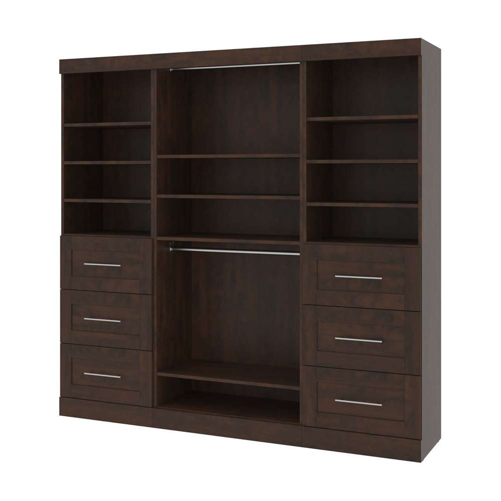 Bestar - Pur 86in Closet Organizer in Chocolate - 26857-69 veiw 1