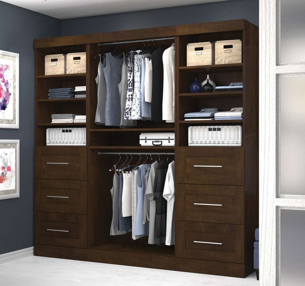 Bestar - Pur 86in Closet Organizer in Chocolate - 26857-69 veiw 4