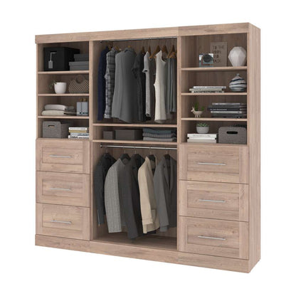 Bestar - Pur 86in Closet Organizer in Rustic Brown - 26857-000009 veiw 2