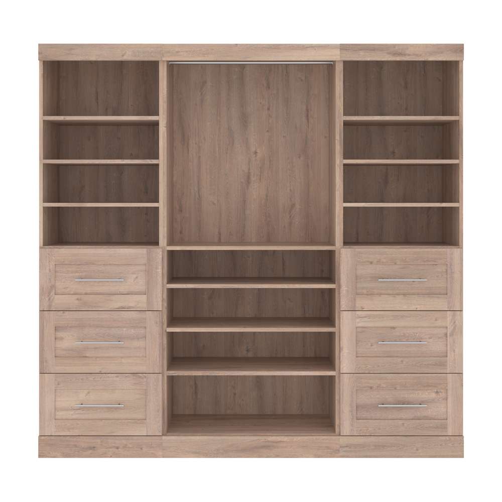 Bestar - Pur 86in Closet Organizer in Rustic Brown - 26857-000009 veiw 3