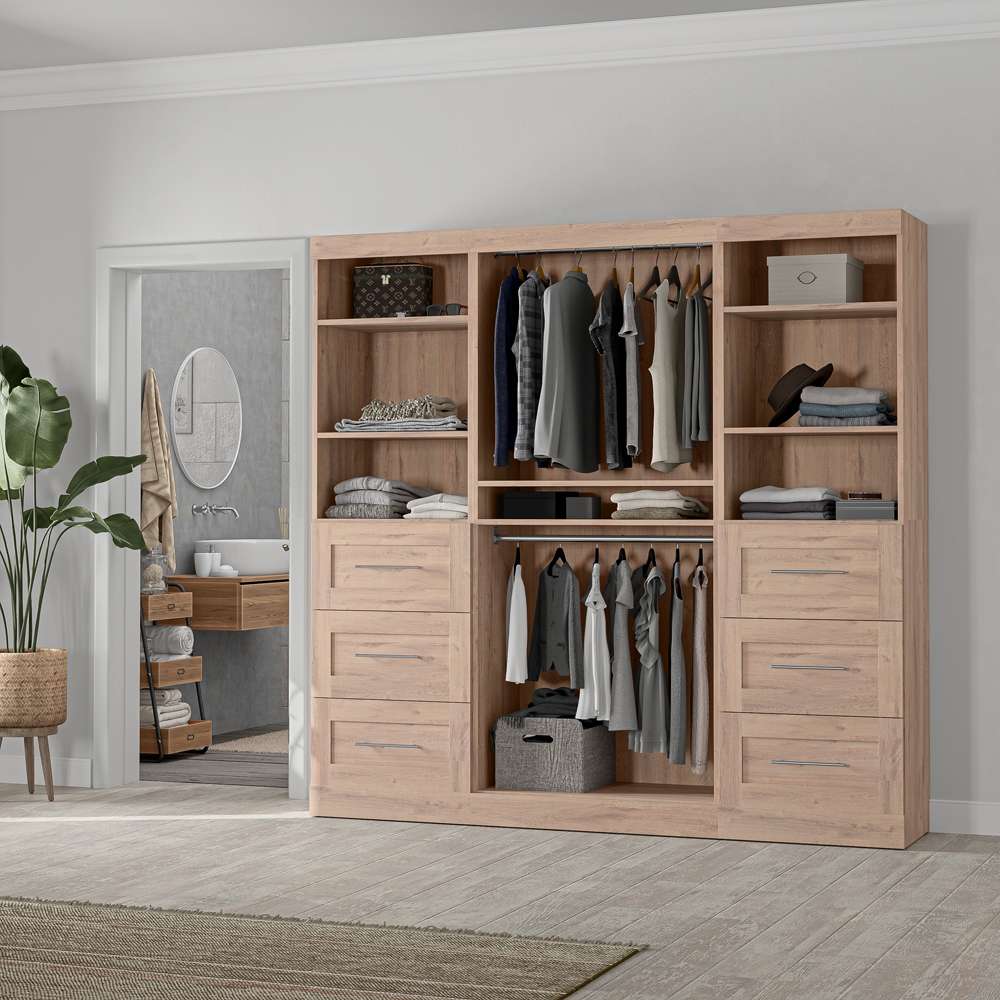 Bestar - Pur 86in Closet Organizer in Rustic Brown - 26857-000009 veiw 7