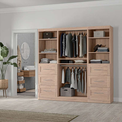 Bestar - Pur 86in Closet Organizer in Rustic Brown - 26857-000009 veiw 7