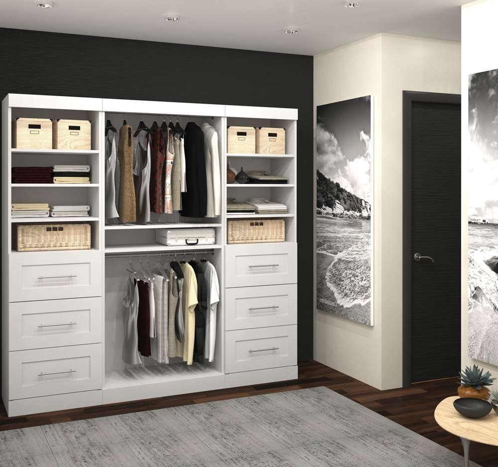 Bestar - Pur 86in Closet Organizer in White - 26857-17 veiw 4