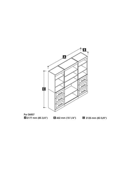 Bestar - Pur 86in Closet Organizer in White - 26857-17 veiw 5