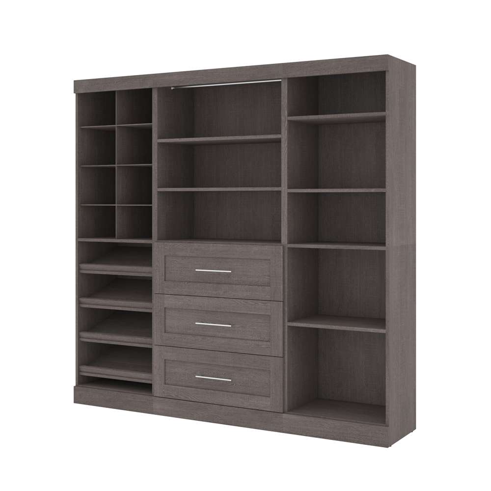 Bestar - Pur 86in Closet Organizer with Storage Cubbies in Bark Grey - 26853-47 veiw 1